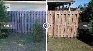 Fence Cleaning before and after